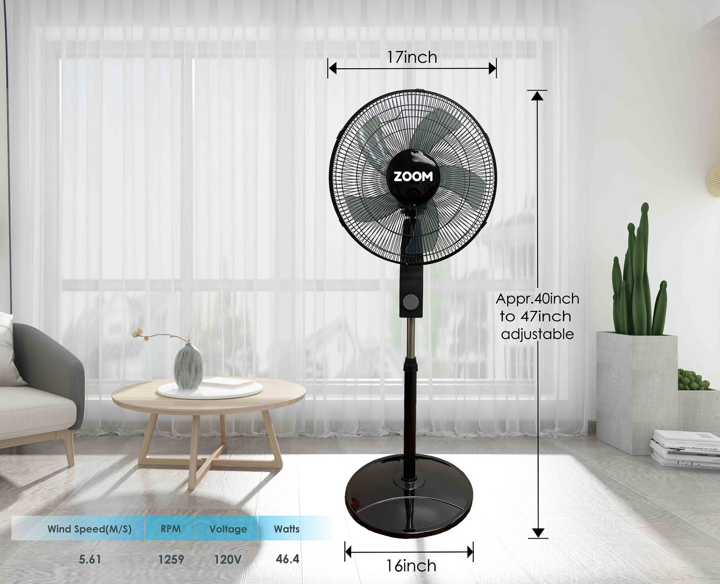 Znergy 16in Pedestal Fan