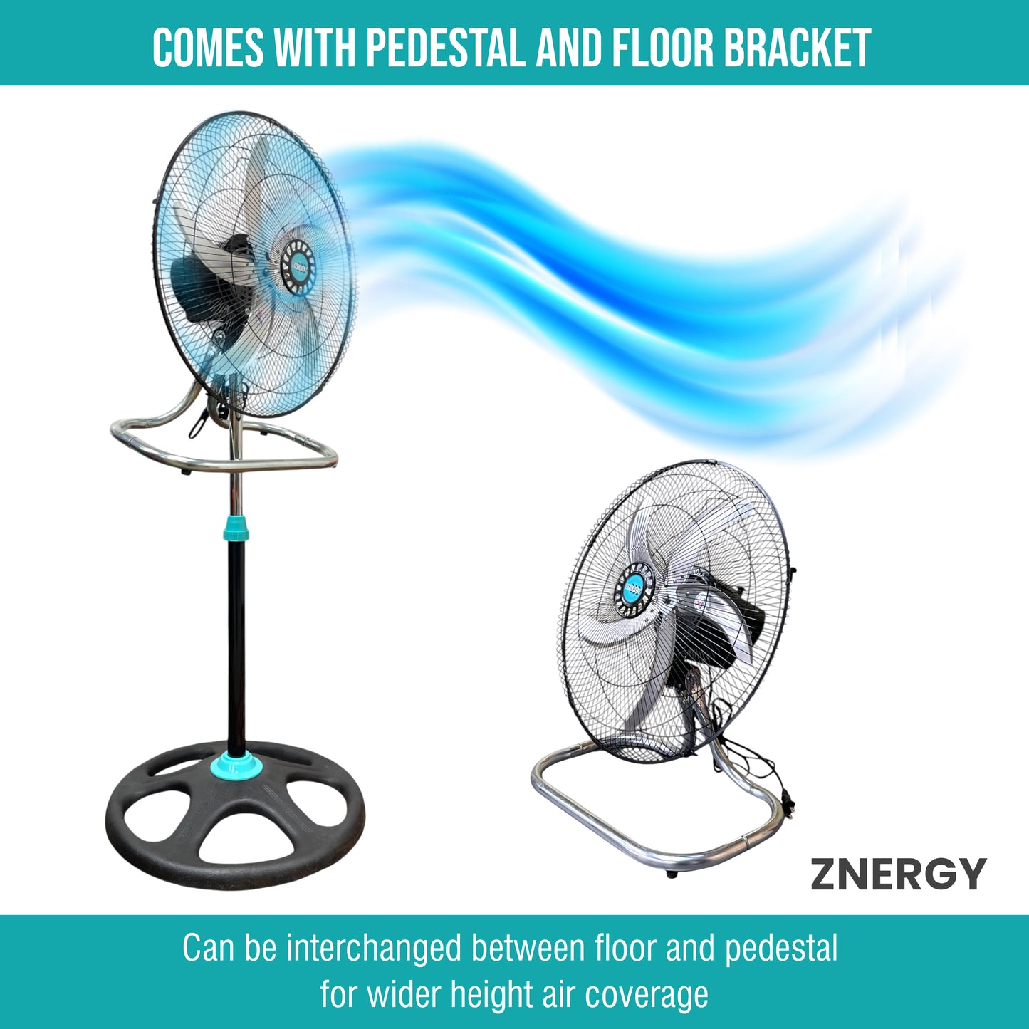 ZNERGY 2in1 18inch Stand / Floor Fans 2 pack