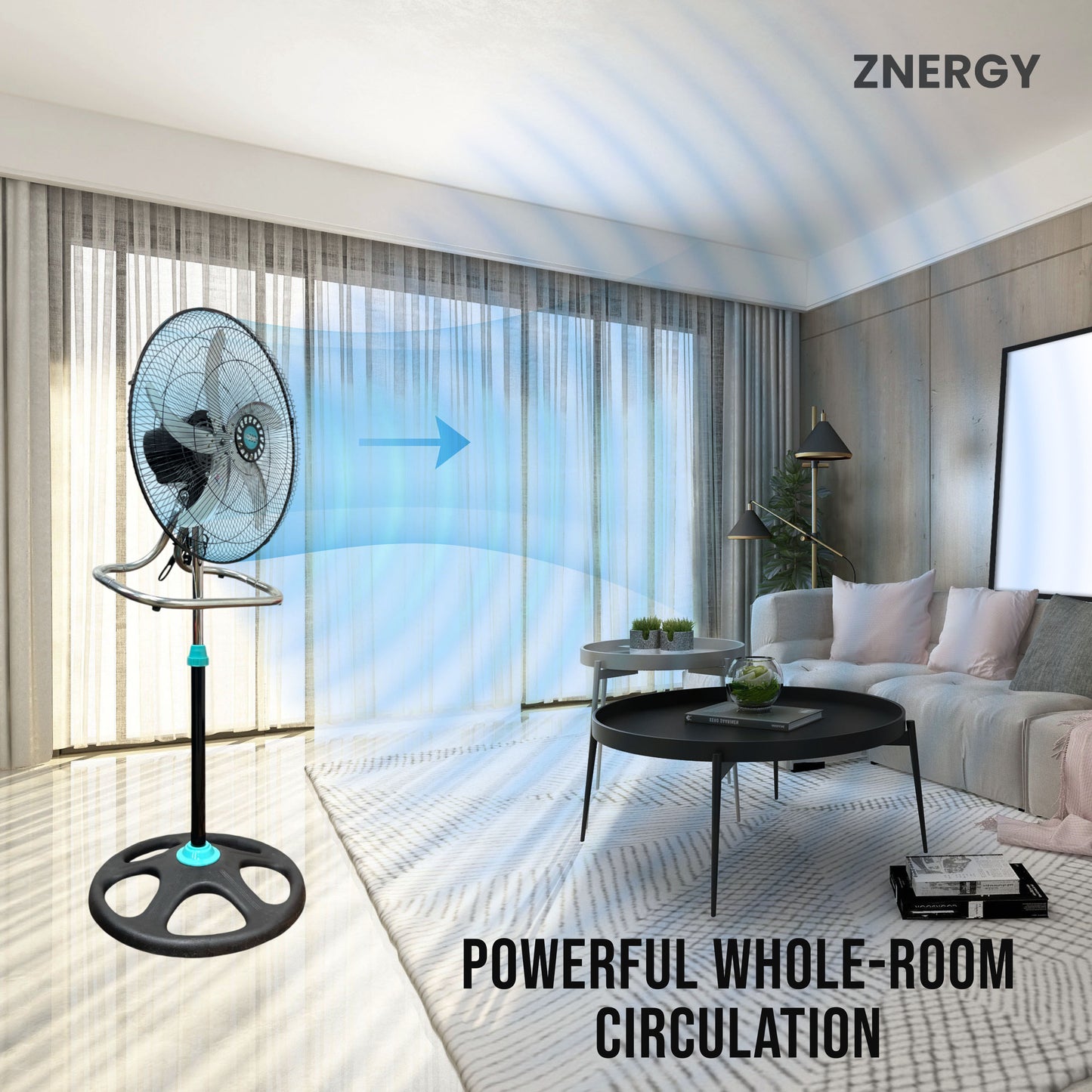 ZNERGY 2in1 18inch Stand / Floor Fans 2 pack