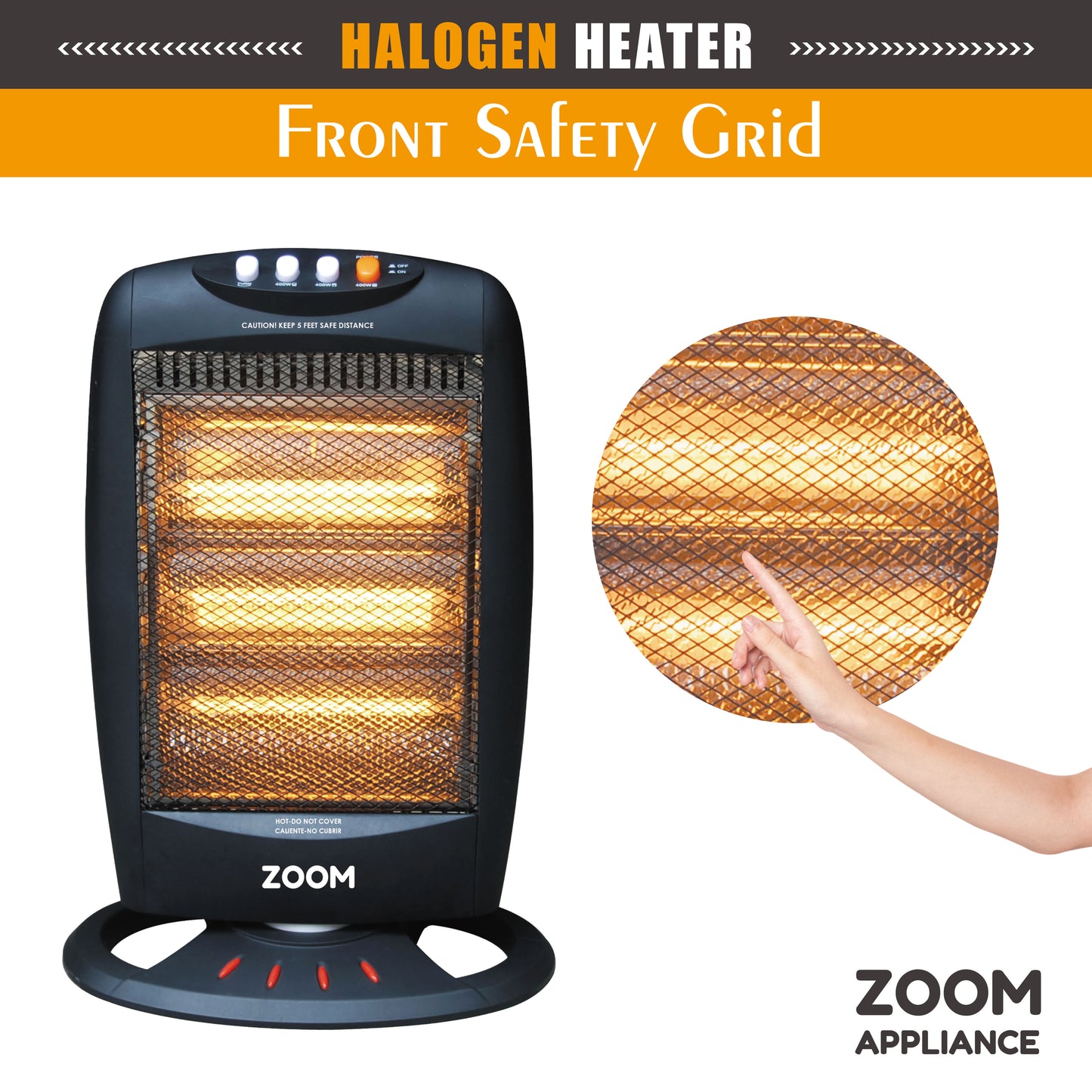 ZOOM Halogen space heater BLACK