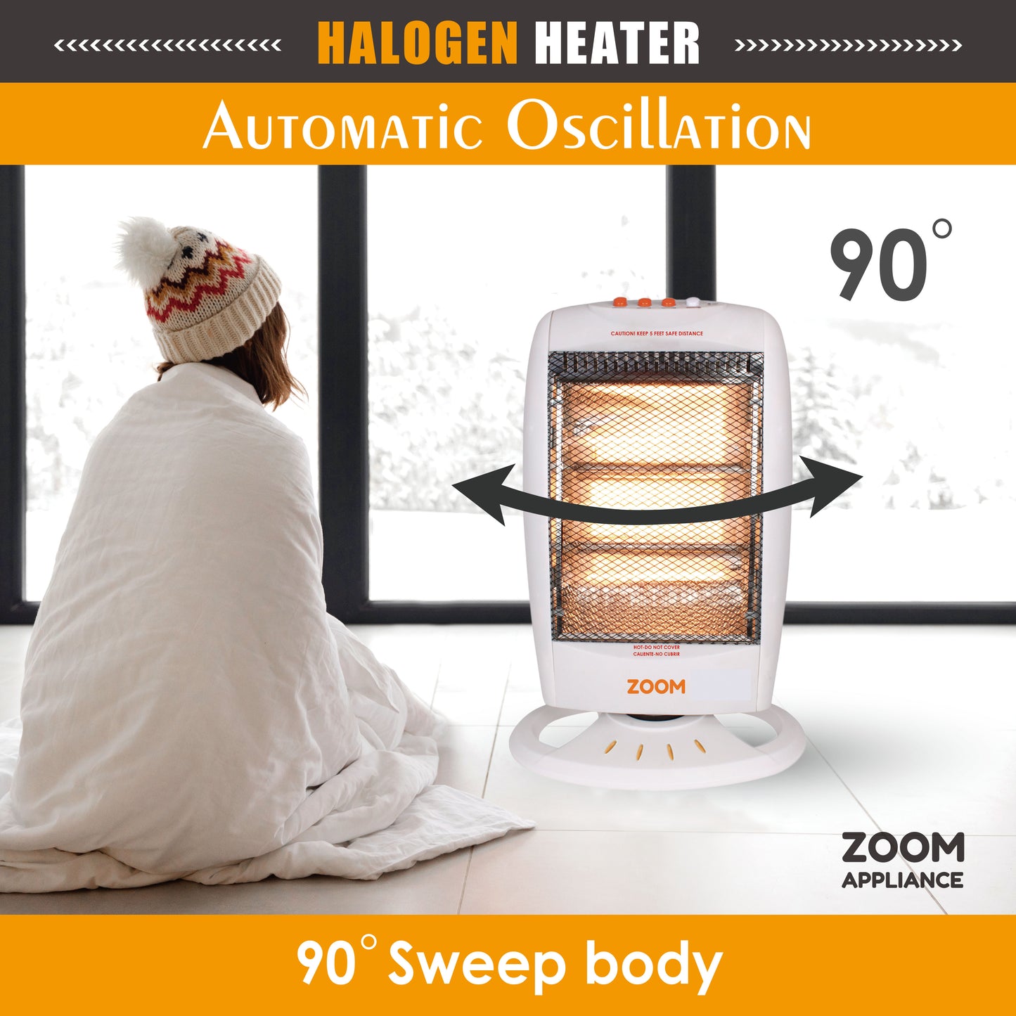 ZOOM Halogen space heater BLACK