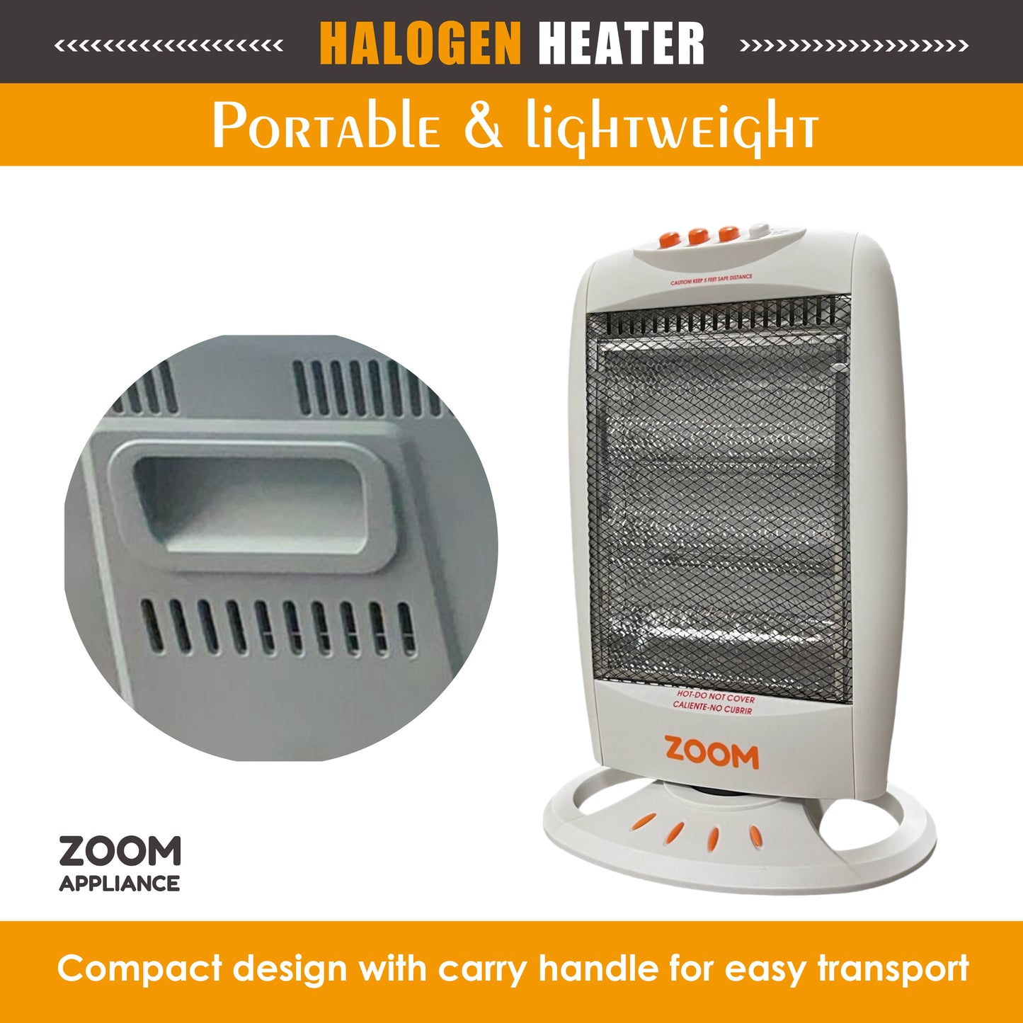 ZOOM Halogen space heater BLACK