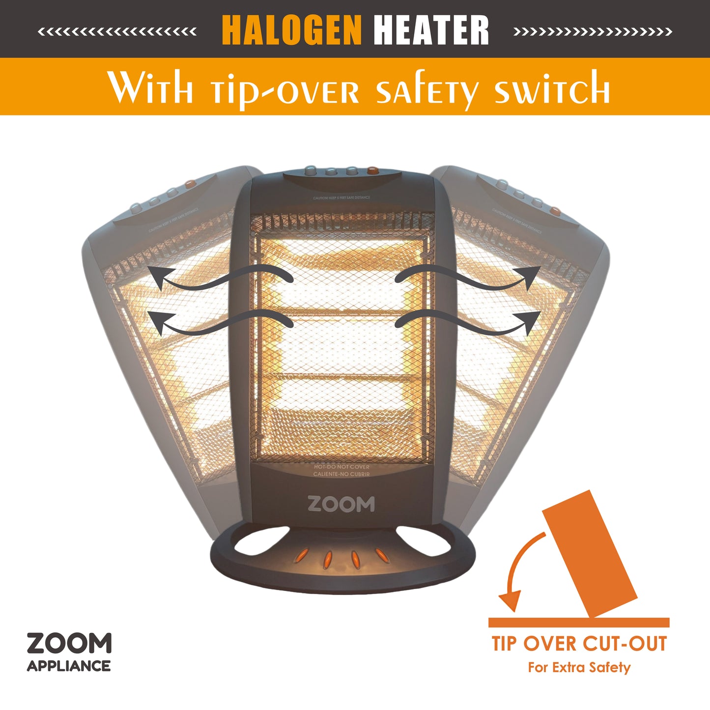 ZOOM Halogen space heater BLACK