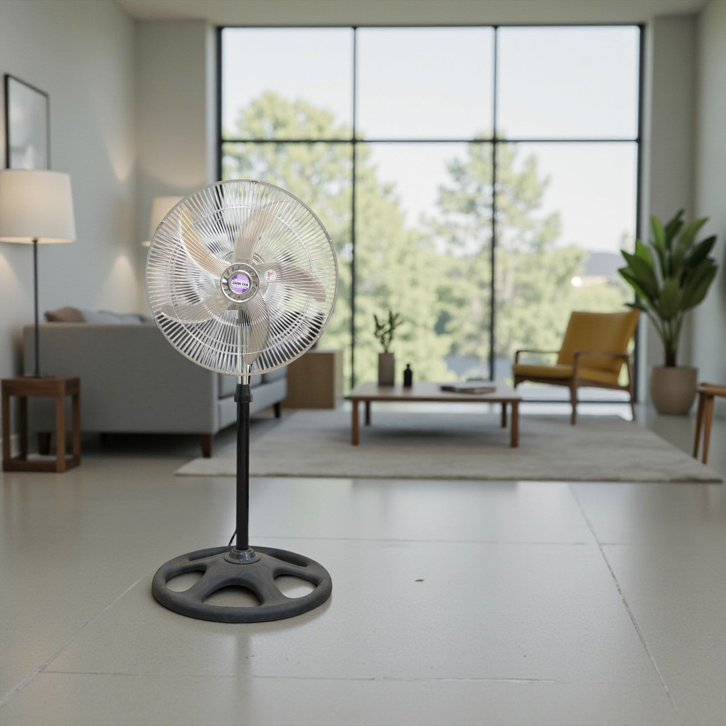 2 PACK Modern Sleek Zoom 18in Stand Fan with Metal 5 Blade and Floor Brackets Strong Wind Power CLOSE OUT DEAL