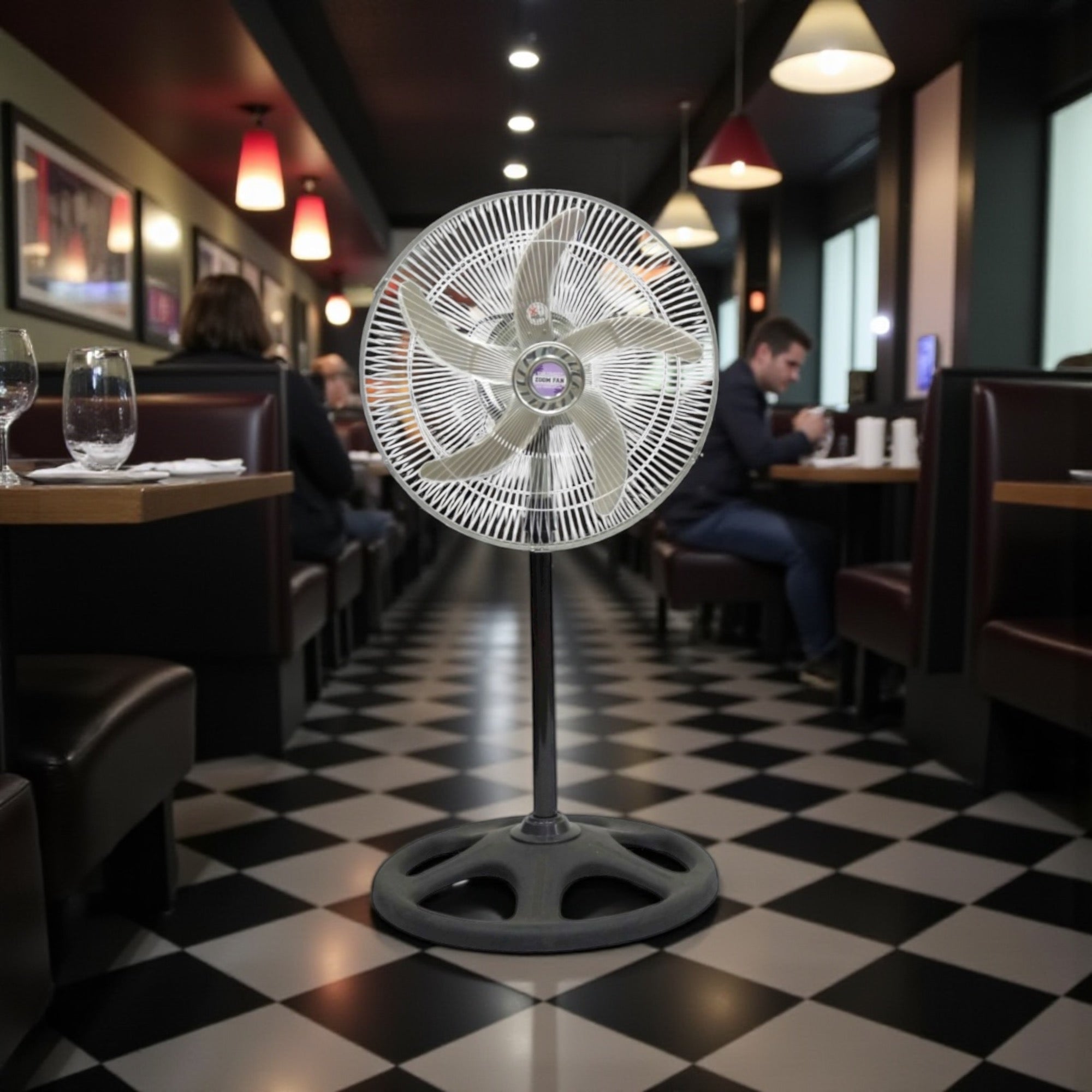 2 PACK Modern Sleek Zoom 18in Stand Fan with Metal 5 Blade and