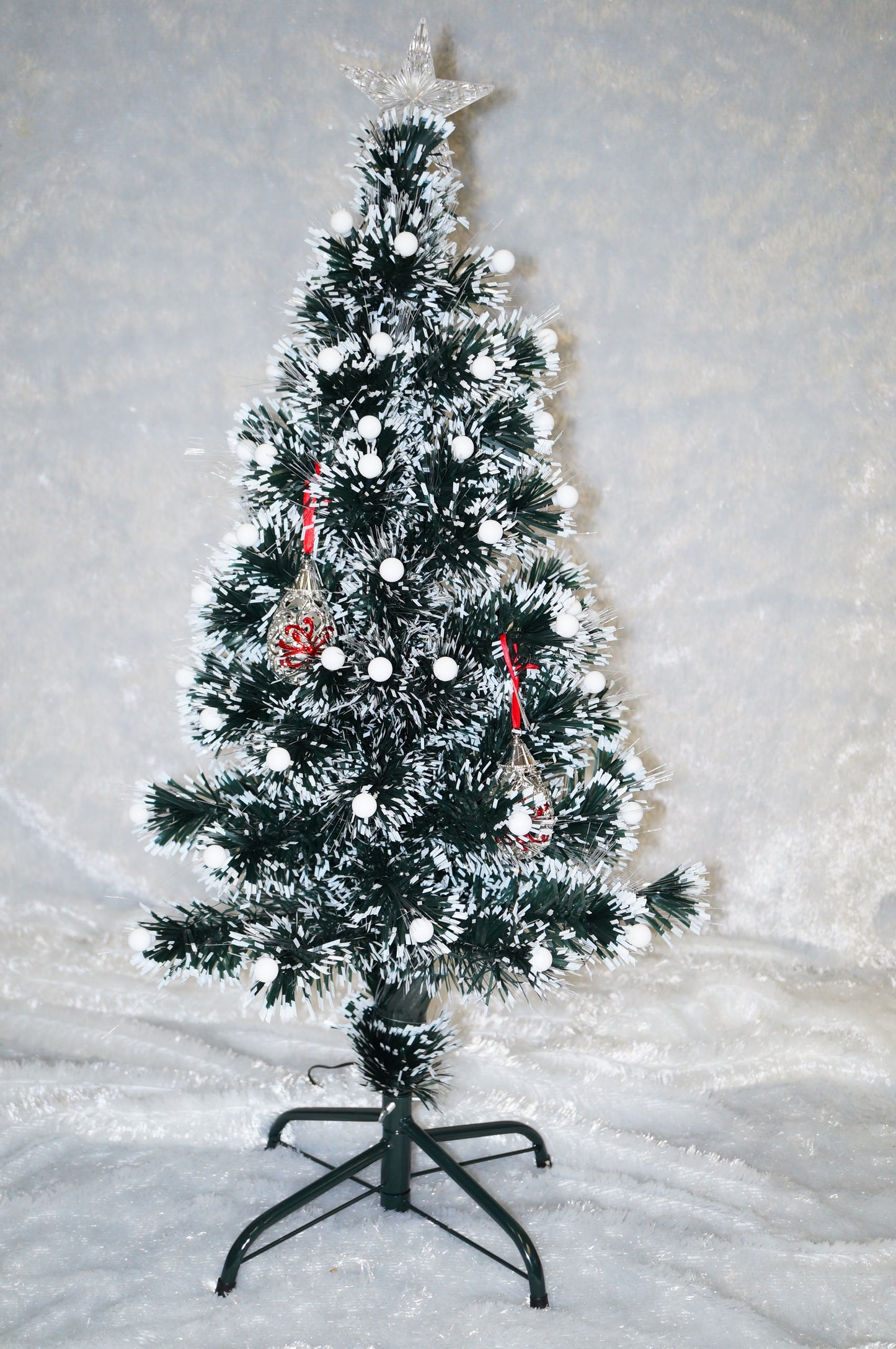 Pre-Lit 3ft Artificial Xmas Tree with Multi-Light Snow bulbs