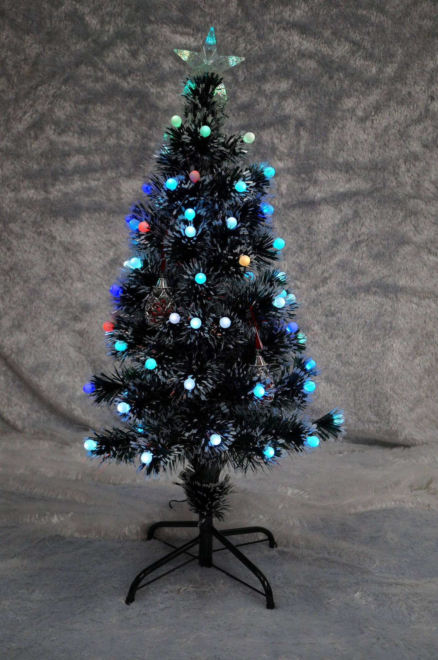 Pre-Lit 3ft Artificial Xmas Tree with Multi-Light Snow bulbs