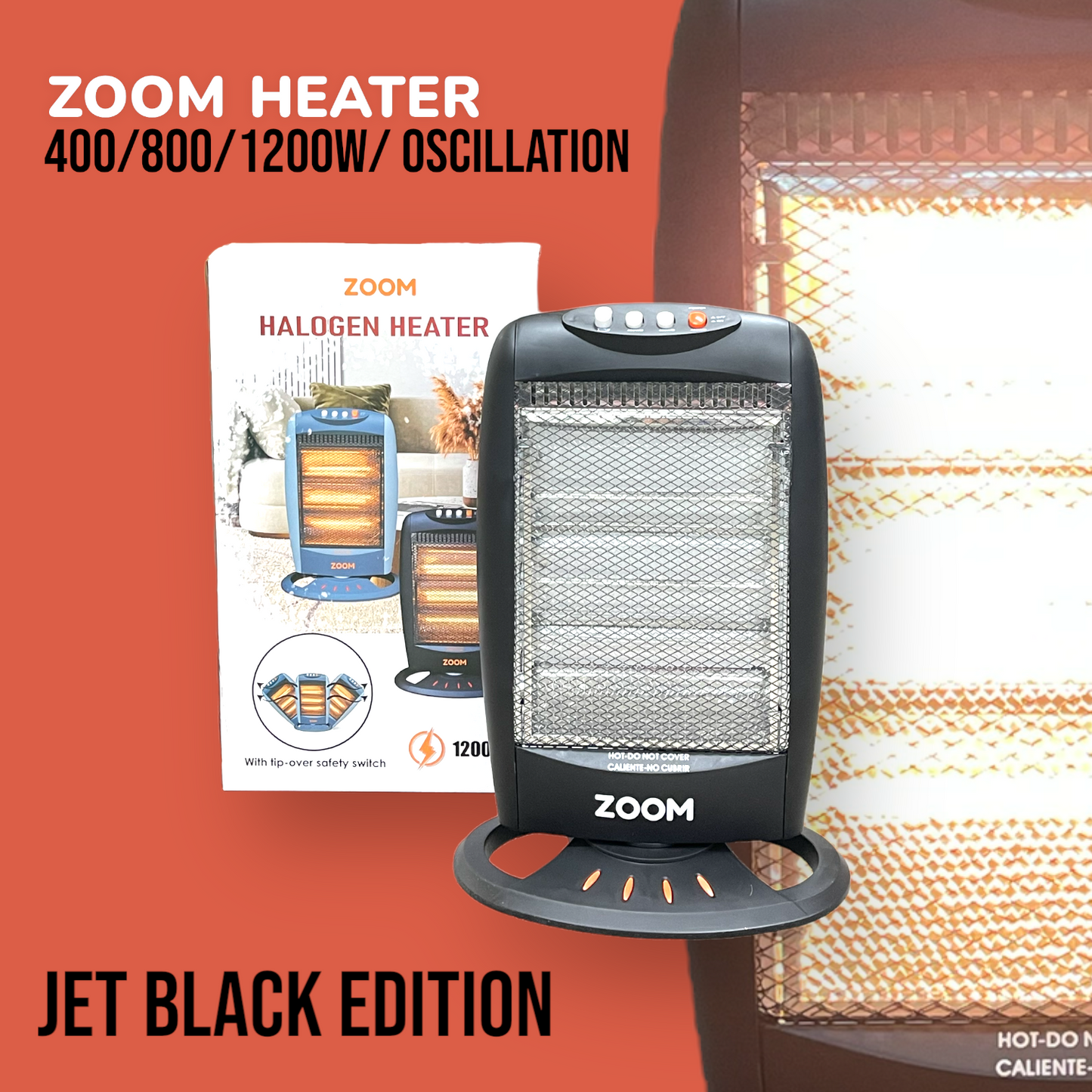 ZOOM Halogen space heater BLACK