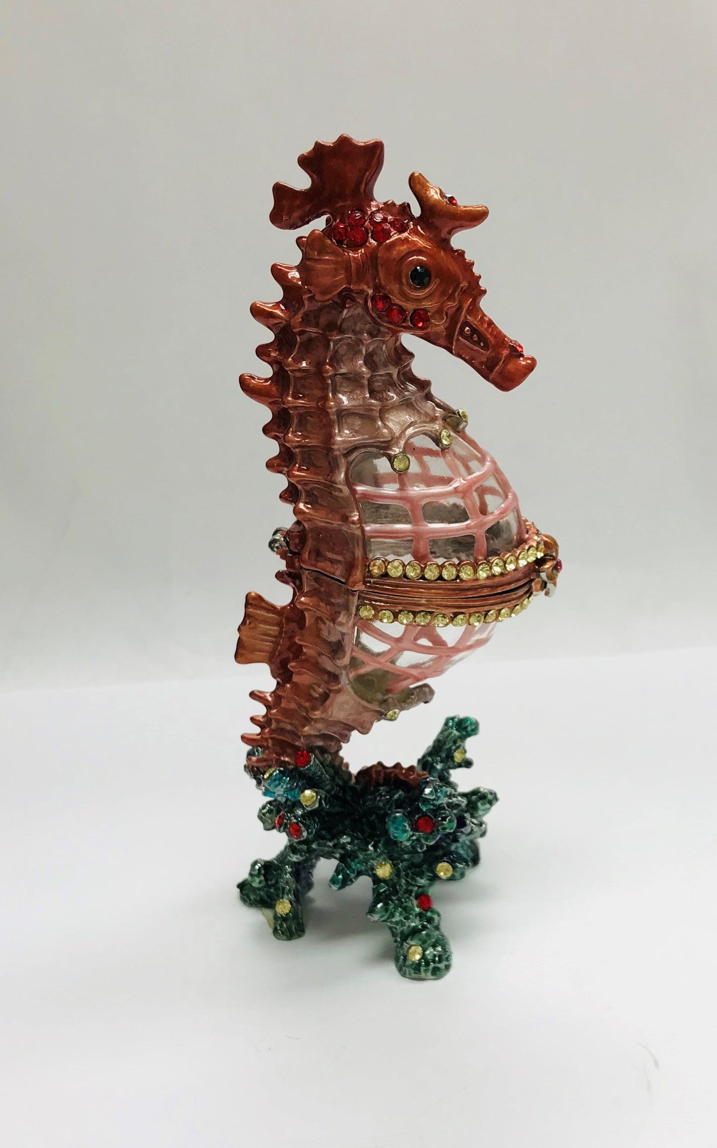 Cristiani Collezione Large Standing Seahorse Trinket Box.