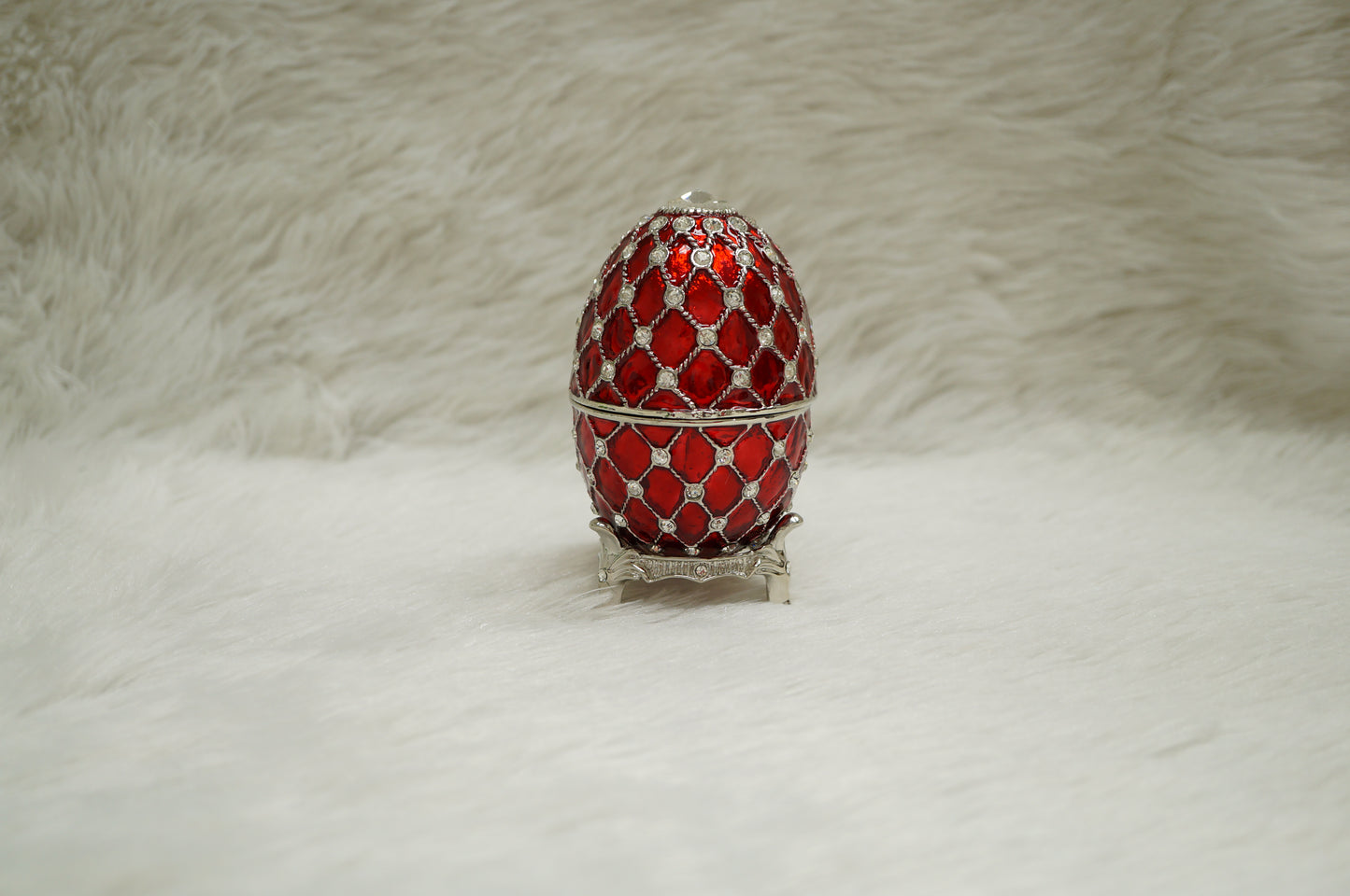 Cristiani Collezione Red Musical Egg Trinket Box.