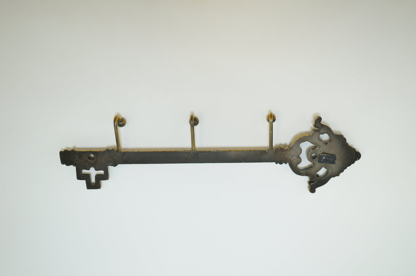 Cristiani Collezione Vintage Wall Mounted Key Shape Rack with 3 Hooks