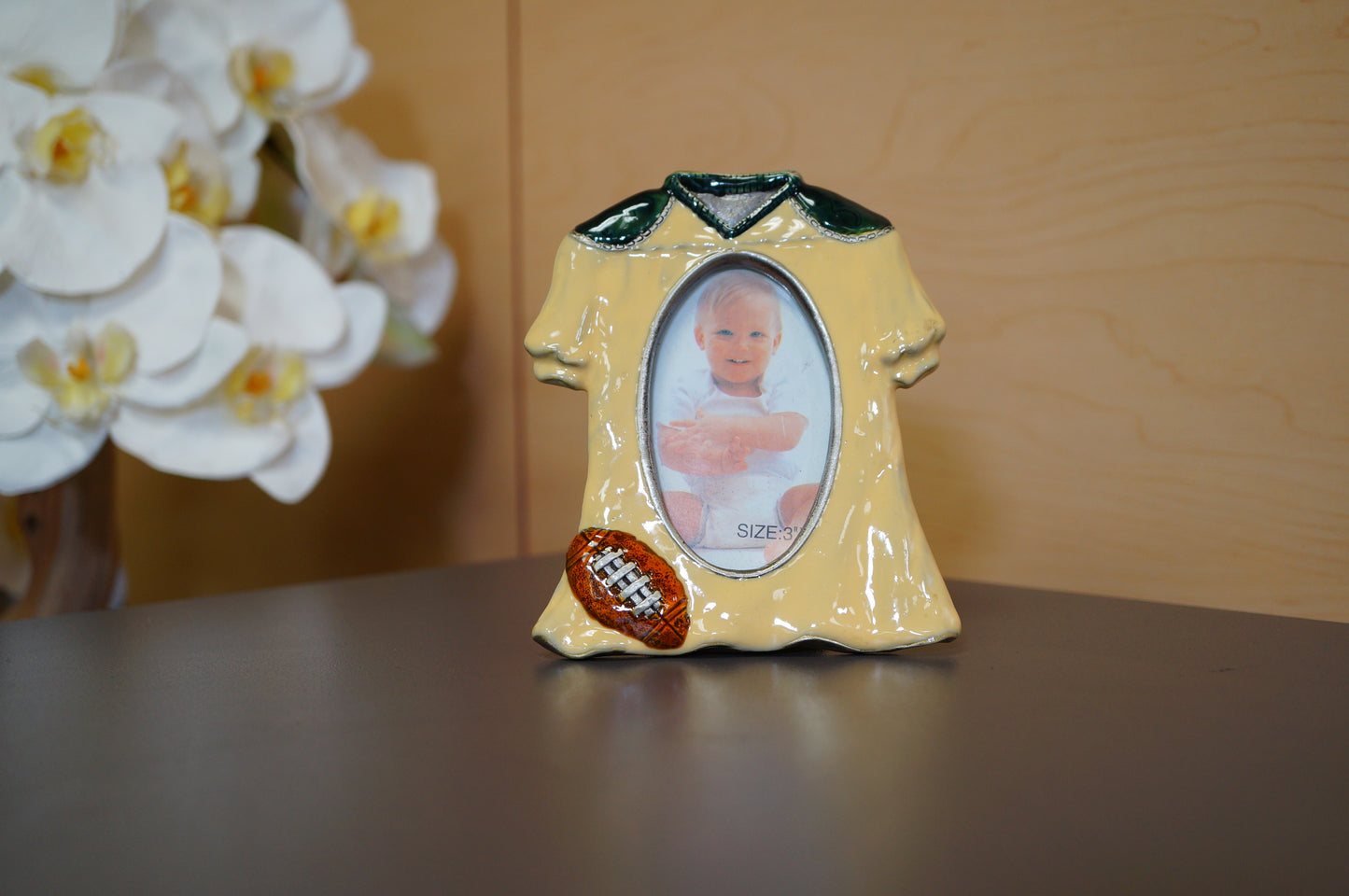 Vintage Football Shirt Shaped Free Standing Desk Photo Frame 3"x3"