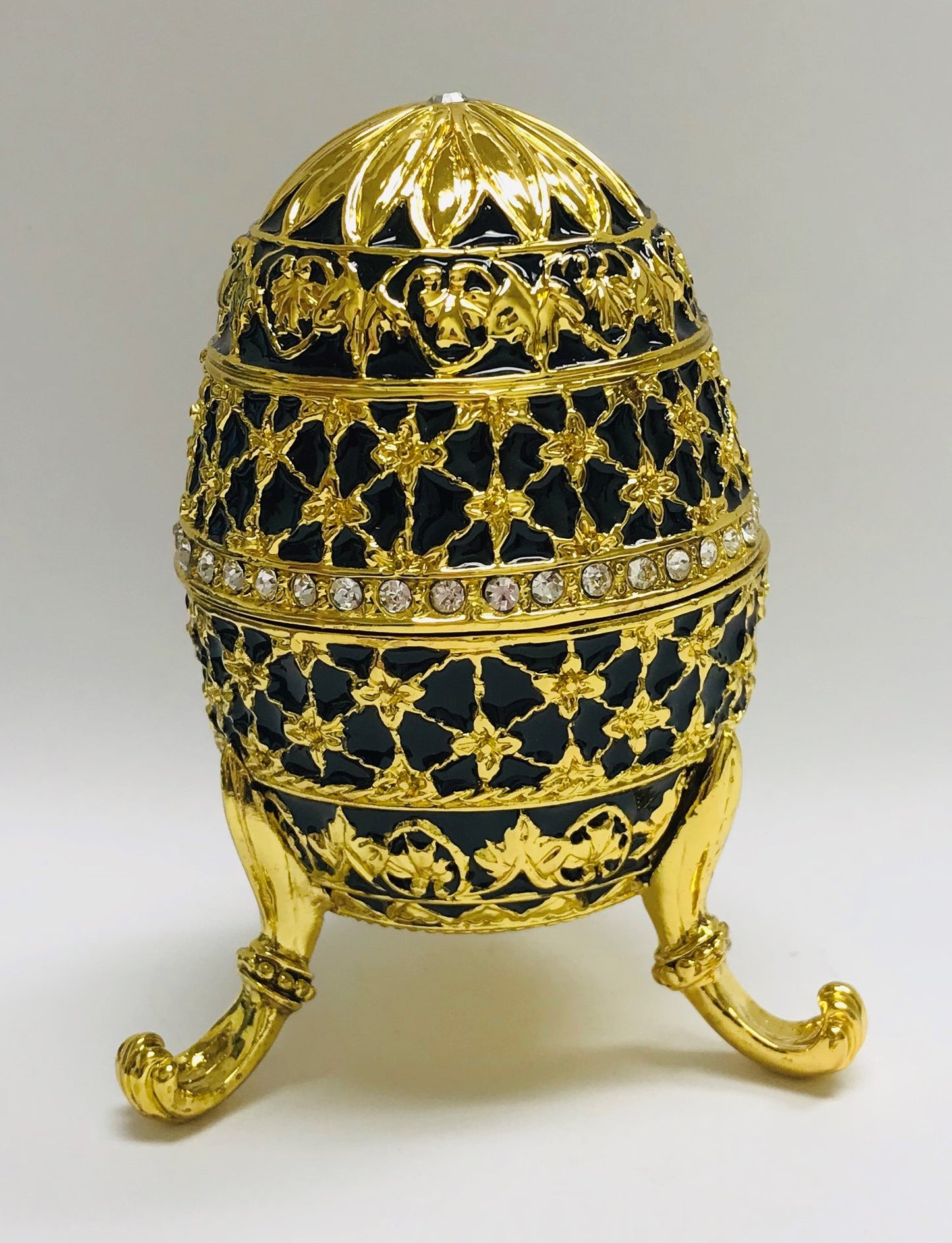 Cristiani Collezione Gold Black Musical Egg Trinket Box.