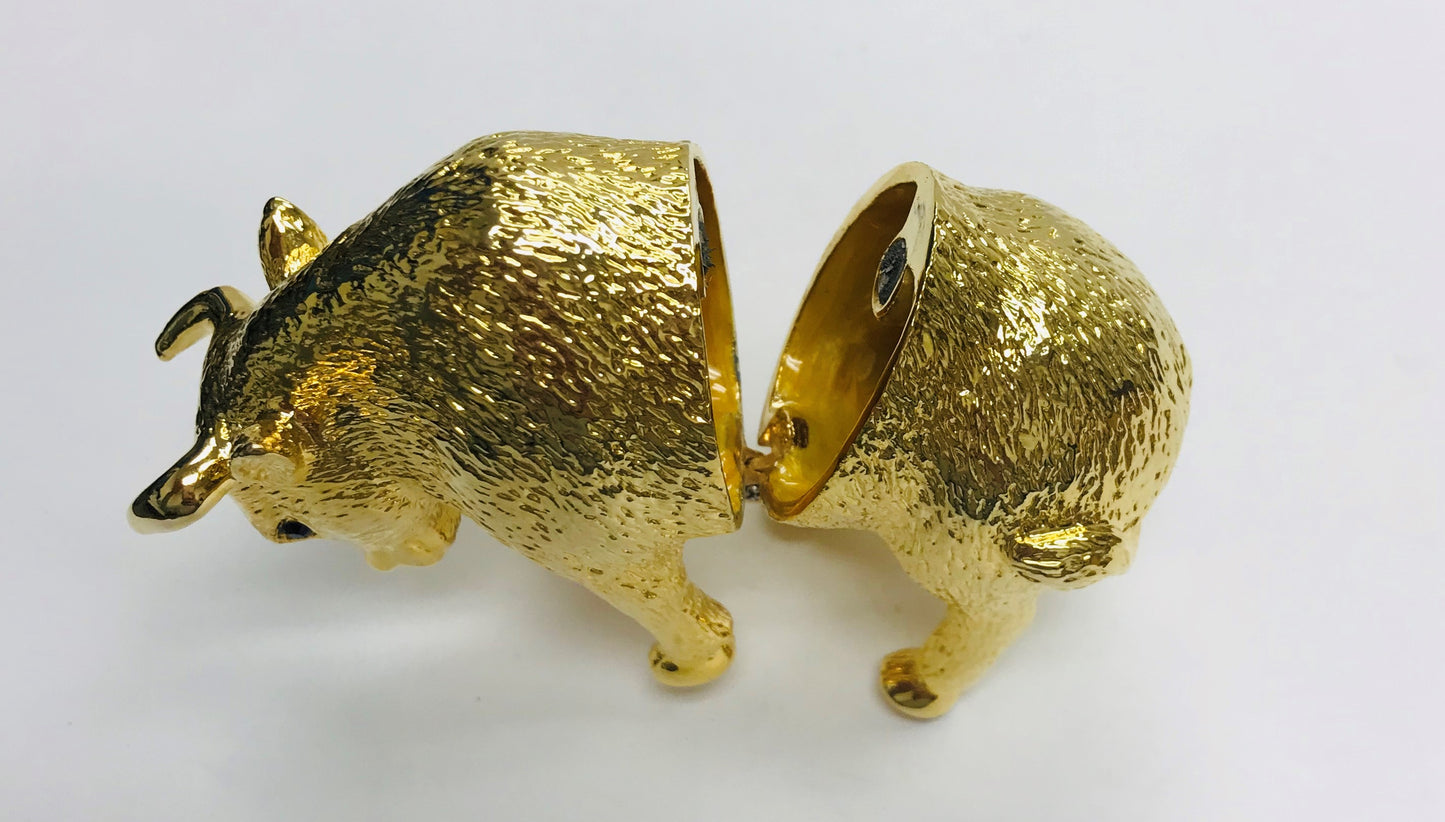 Cristiani Collezione Gold Buffalo Trinket Box.