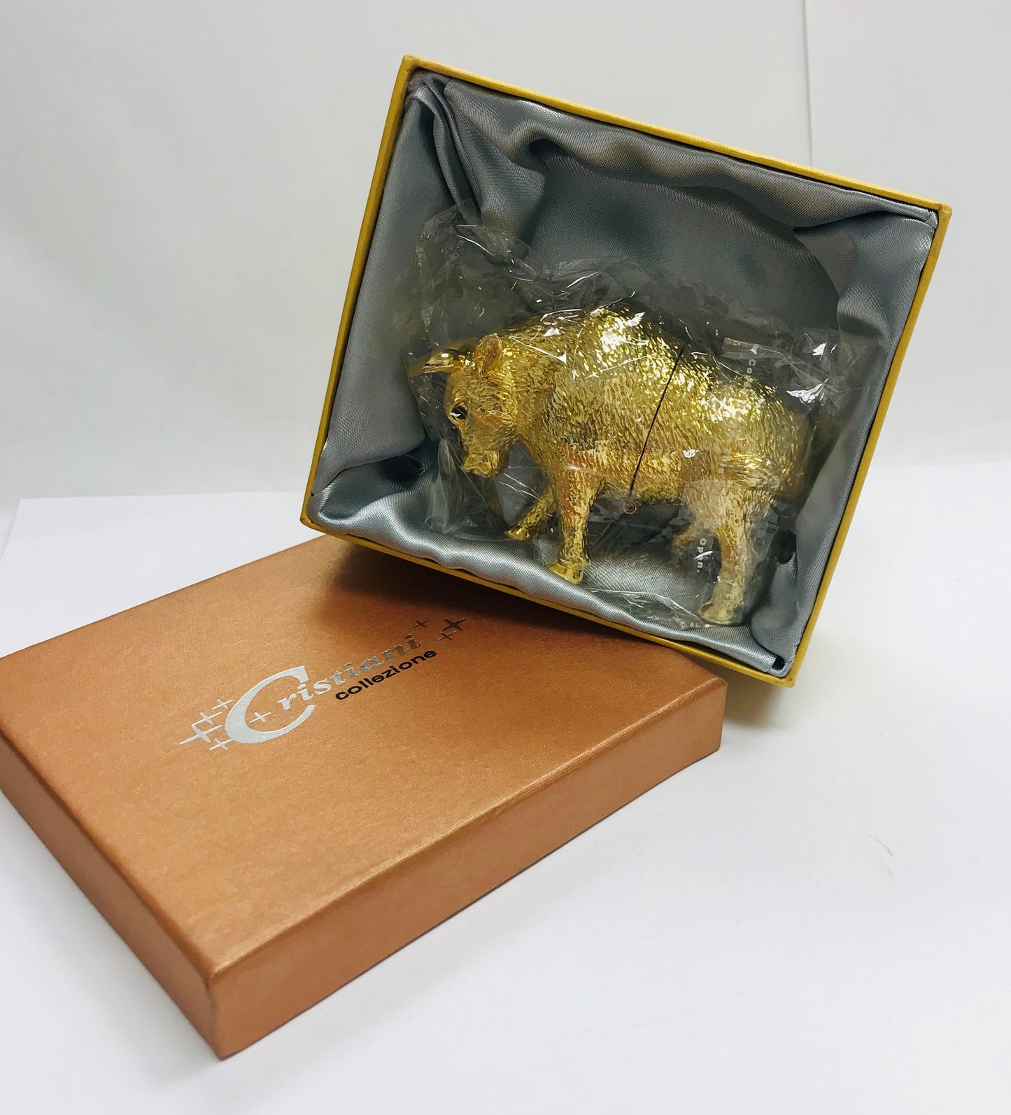 Cristiani Collezione Gold Buffalo Trinket Box.