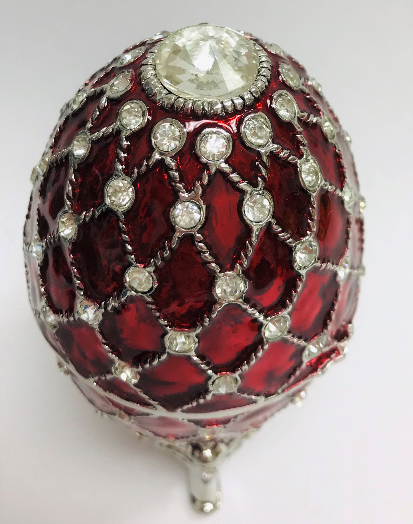 Cristiani Collezione Red Musical Egg Trinket Box.