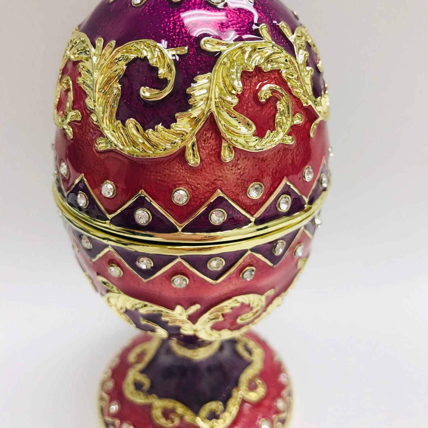 Cristiani Collection Pink Purple Gold Musical Egg Trinket Box.