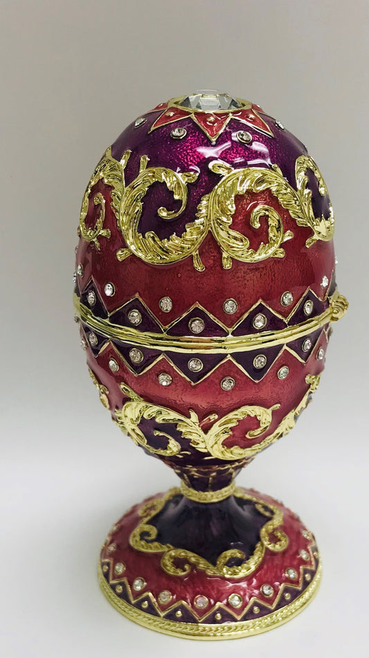 Cristiani Collection Pink Purple Gold Musical Egg Trinket Box.