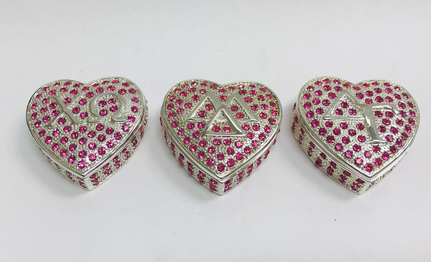 Vintage Sorority Heart Keepsake Trinket  Box.