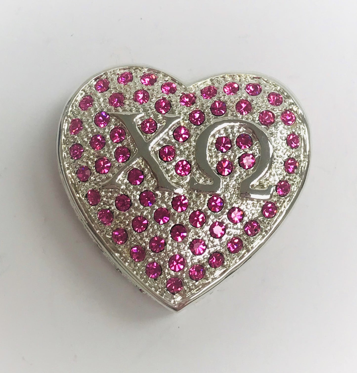 Vintage Sorority Heart Keepsake Trinket  Box.