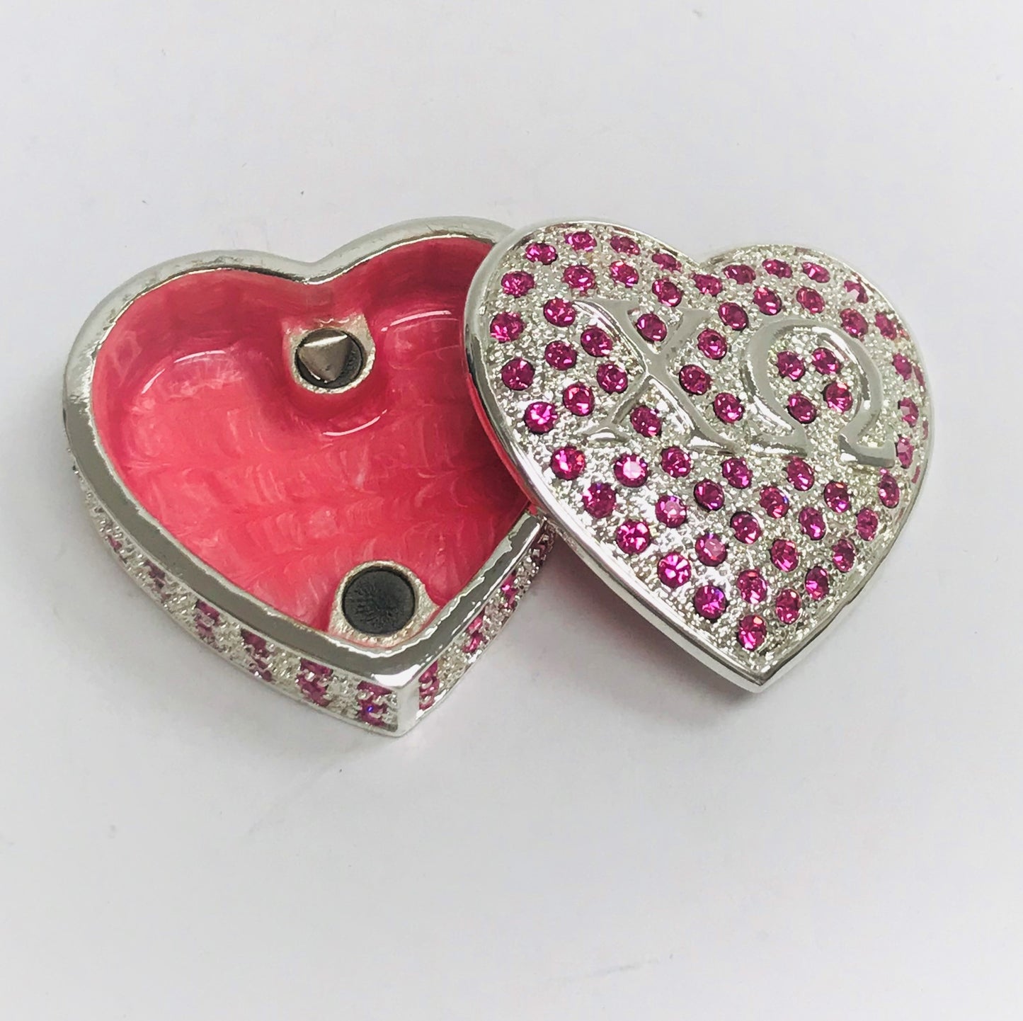 Vintage Sorority Heart Keepsake Trinket  Box.