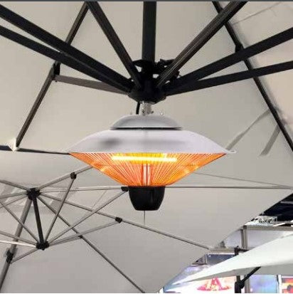 ZNERGY Infrared Electric Silver UFO Ceiling Hanging Heater with Dual Temperature Setting.